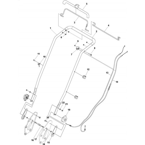 Handle Assembly for Husqvarna LC 247SP Lawn Mowers