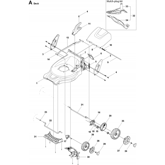 Mower Deck / Cutting Deck Assembly for Husqvarna LC 253S Lawn Mowers