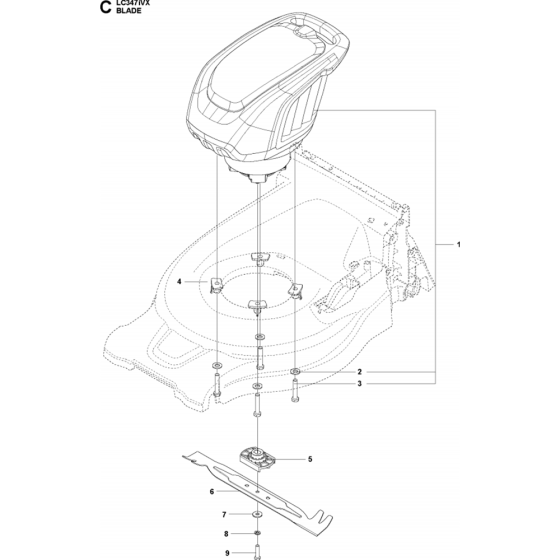 Blade Motor & Cutting Equipment Assembly for Husqvarna LC 347iVX Lawn Mowers