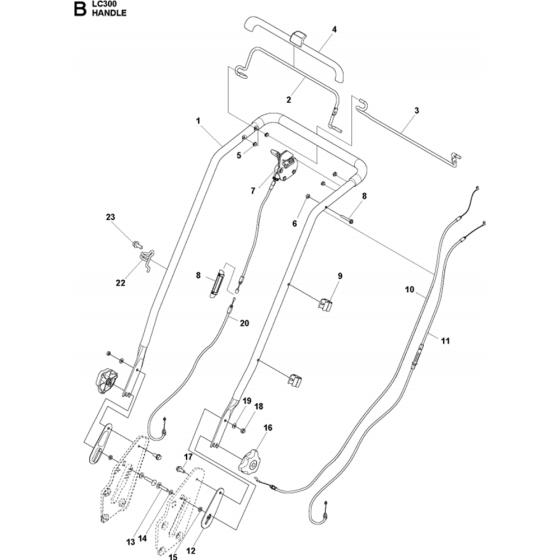 Handle Assembly for Husqvarna LC 347V Lawn Mowers