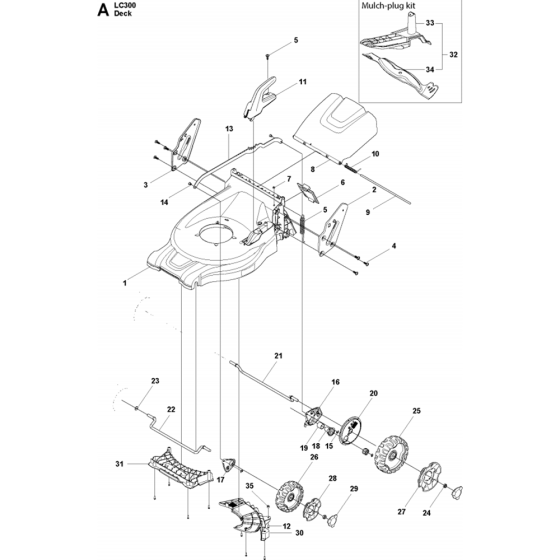 Mower Deck / Cutting Deck Assembly for Husqvarna LC 347V Lawn Mowers