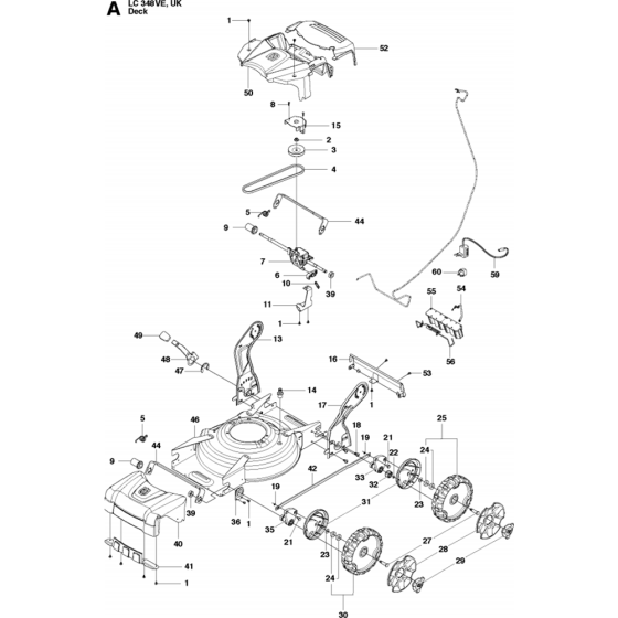 Mower Deck / Cutting Deck Assembly for Husqvarna LC 348VE Lawn Mowers