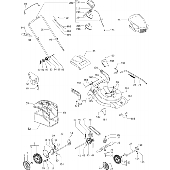 Product Complete Assembly for Husqvarna LC 351VH Lawn Mowers