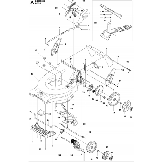 Mower Deck / Cutting Deck Assembly for Husqvarna LC 353iVX Lawn Mowers