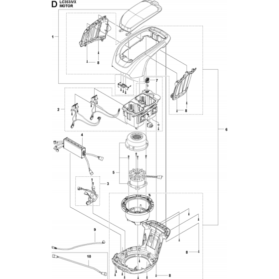 Motor Assembly for Husqvarna LC 353iVX Lawn Mowers