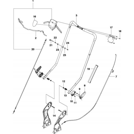 Handle Assembly for Husqvarna LC 353VI Classic Lawn Mowers