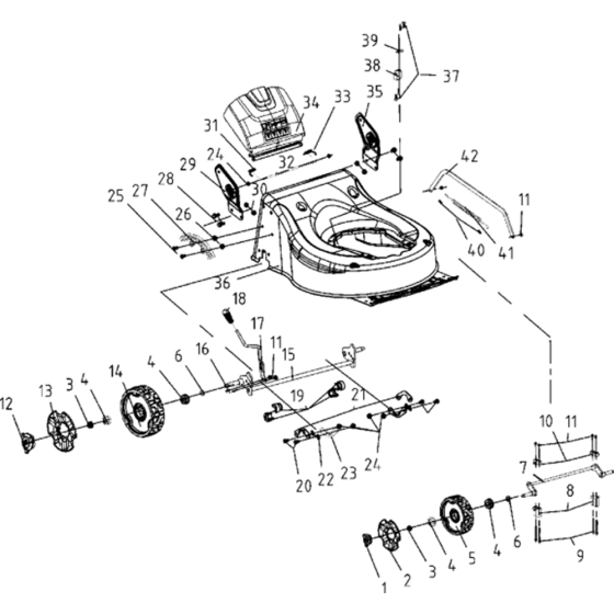 Mower Deck / Cutting Deck - 2 Assembly for Husqvarna LC141C Lawn Mowers