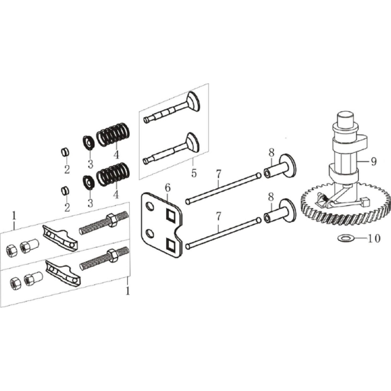 Camshaft Assembly for Loncin LC1P65FA (159cc, 4hp) V-Shaft Engine