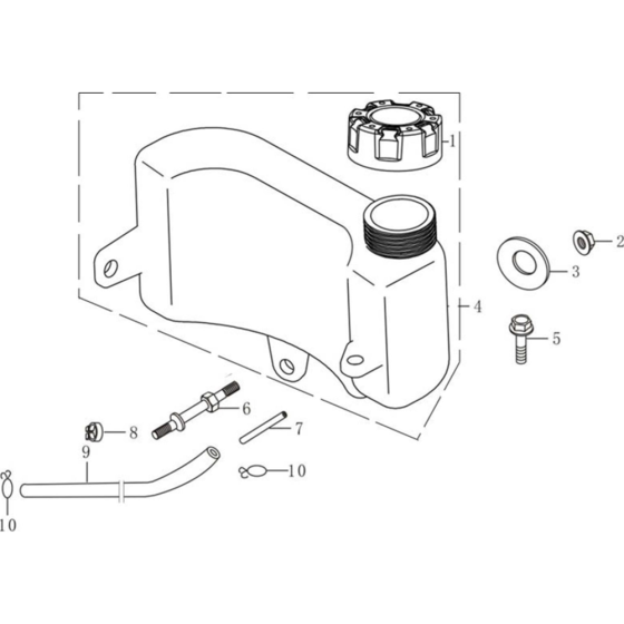 Fuel Tank Assembly for Loncin LC1P70FA (196cc, 4.8hp) V-Shaft Engine