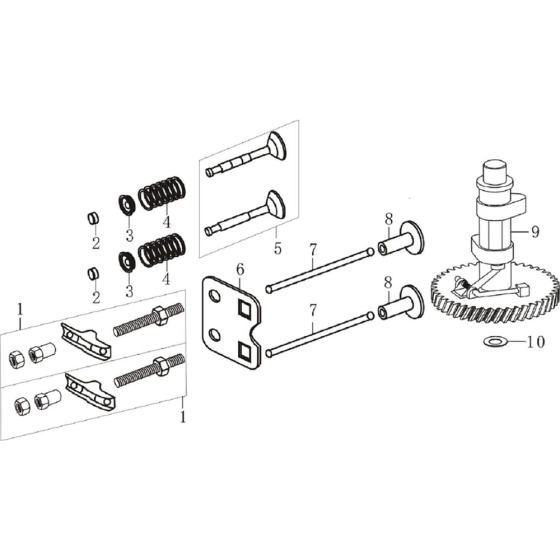 Camshaft Assembly for Loncin LC1P70FA (196cc, 4.8hp) V-Shaft Engine