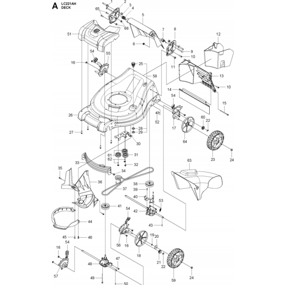 Mower Deck / Cutting Deck Assembly for Husqvarna LC221AH Lawn Mowers