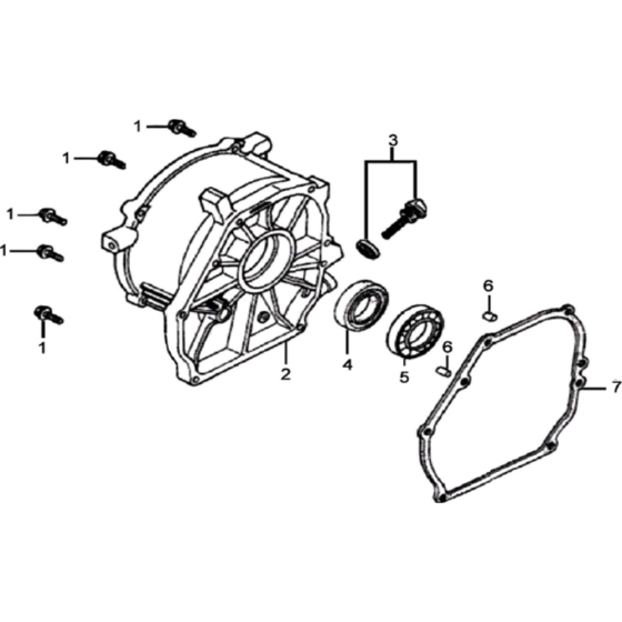 Crankcase Cover Assembly for Loncin LC2500-F Generator