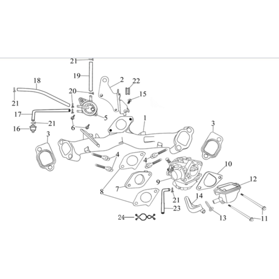 Carburettor Assembly for Loncin LC2V78F-1 (678cc, 19.7hp) Twin Series Engine