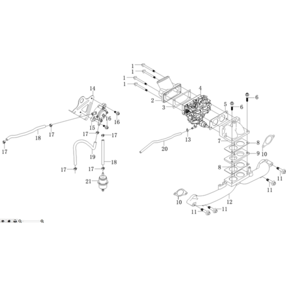 Carburettor-1 Assembly for Loncin LC2V90FD (999cc, 35.5hp) V-Twin Series Engine