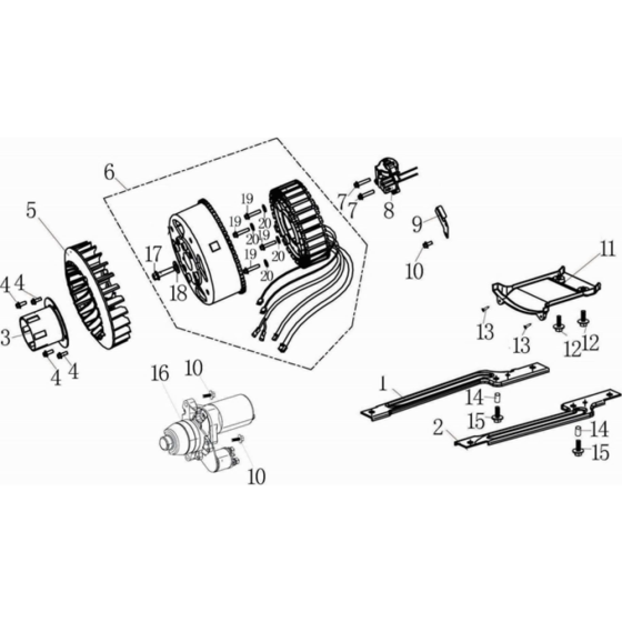 Rotor Stator-1 Assembly for Loncin LC3500i Generator