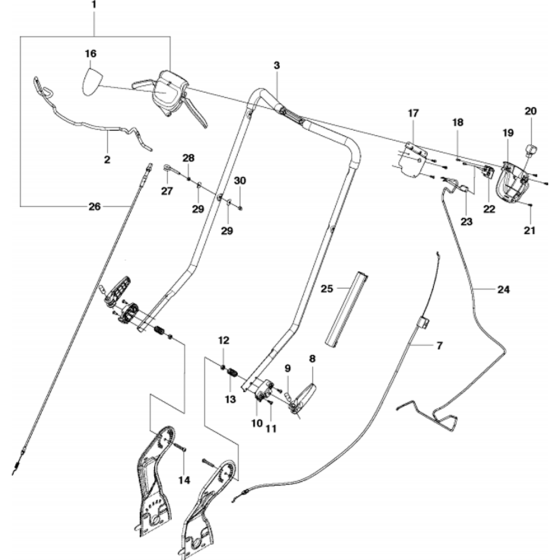 Handle Assembly for Husqvarna LC353 VE Consumer Lawn Mower