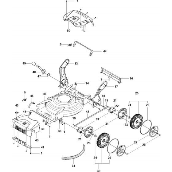 Cutting Deck Assembly for Husqvarna LC48 Consumer Lawn Mower