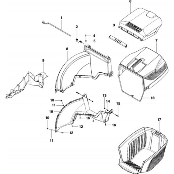 Bagger Assembly for Husqvarna LC48 Consumer Lawn Mower