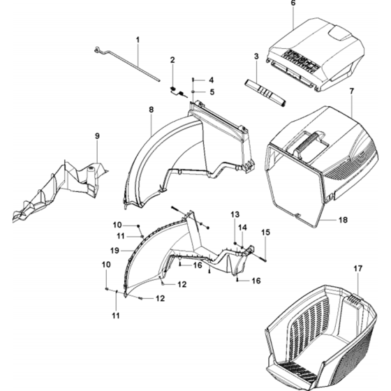 Bagger Assembly for Husqvarna LC48 BE Consumer Lawn Mower