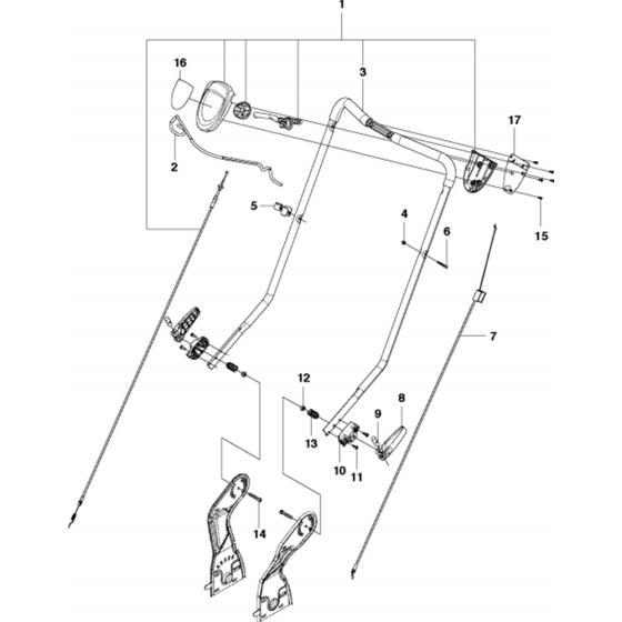 Handle Assembly for Husqvarna LC48 V Consumer Lawn Mower