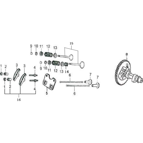 Gas Distribution Adjustment Assembly for Loncin LC5000-F Generator