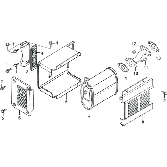 Muffler Assembly for Loncin LC5000-F Generator