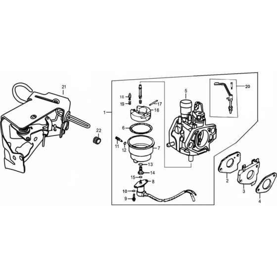 Carburettor Assembly for Loncin LC5000-F Generator