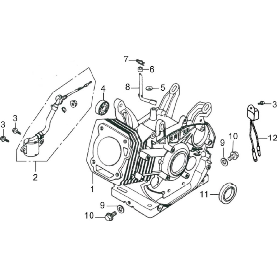 Crankcase Assembly for Loncin LC5000-F Generator