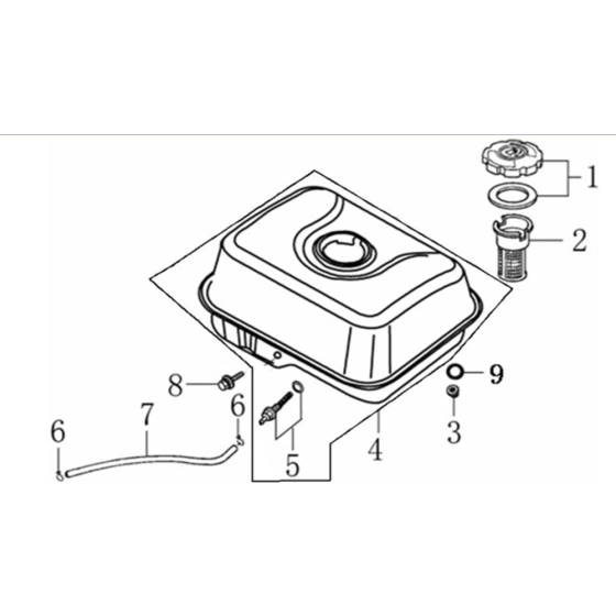 Fuel Tank Assembly for Loncin LC50ZB23-3.1Q - 2 Inch Water Pump 