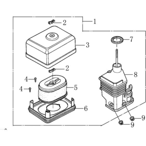 Air Cleaner Assembly for Loncin LC50ZB23-3.1Q - 2 Inch Water Pump 