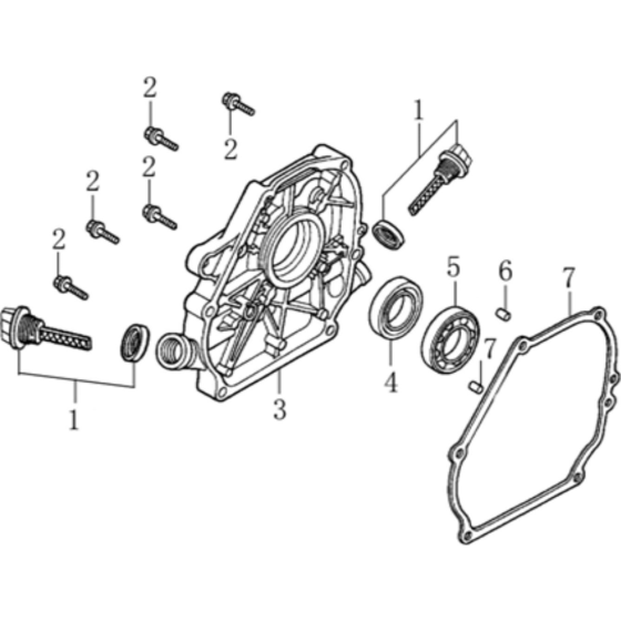 Crank Case Cover Assembly for Loncin LC50ZB60-4.5Q - 2 Inch High Pressure Pump 