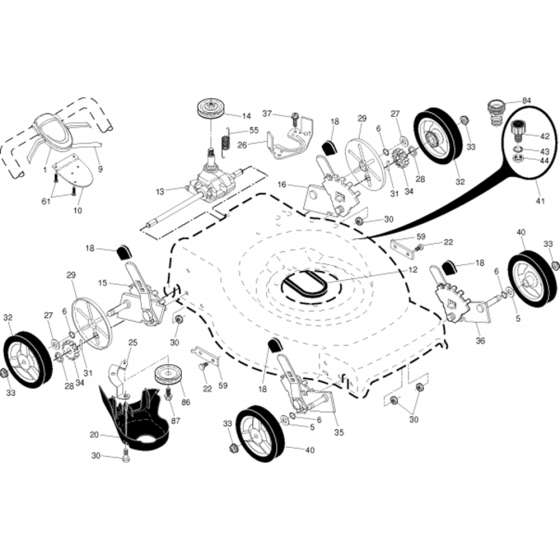 Drive Assembly for Husqvarna LC56 Consumer Lawn Mower