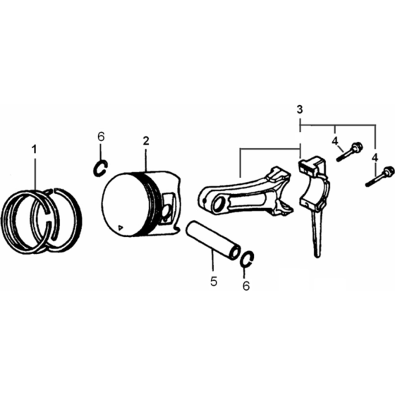 Piston, Connecting Rod Assembly for Loncin LC6500D-F Generator