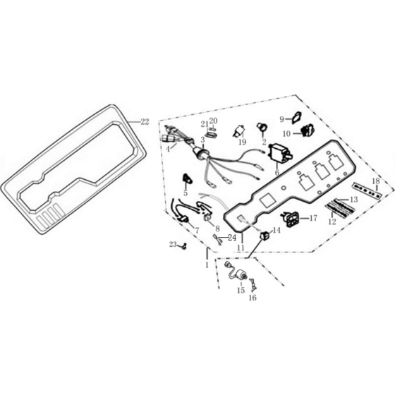 Control Panel Assembly for Loncin LC6500D-F Generator