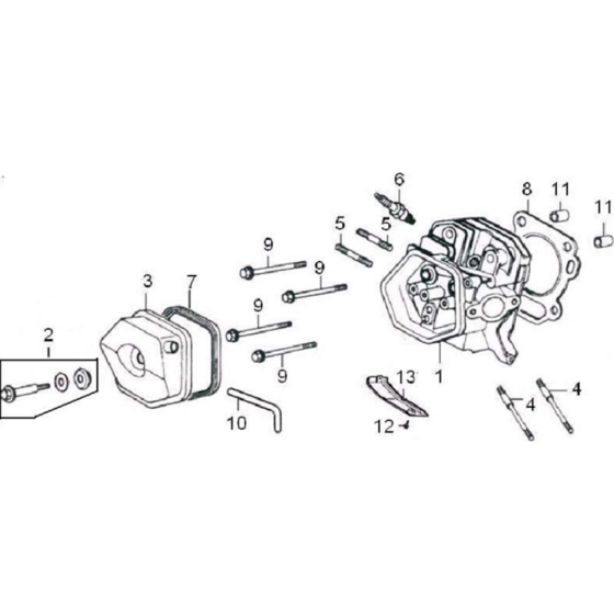 Cylinder Head Assembly for Loncin LC8000D-F Generator