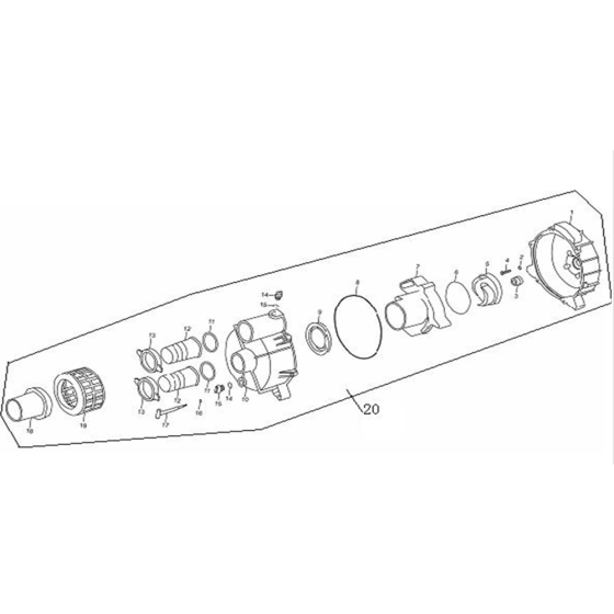 Thrash Pump Assembly for Loncin LC80WB30-4.5Q - 3 Inch Sewage Pump 