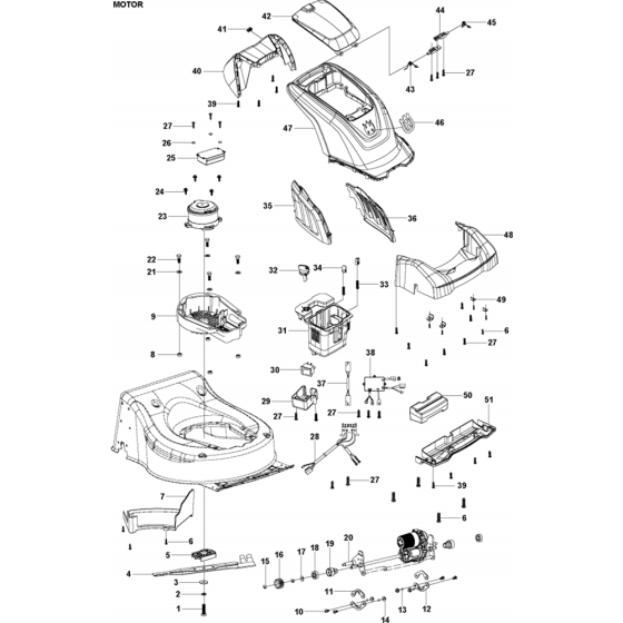 Motor Assembly for Husqvarna LE116R Consumer Lawn Mower