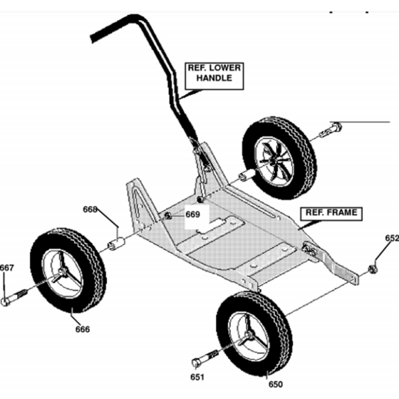 Wheels & Tires Assembly for Husqvarna LE359 Wheeled Edger