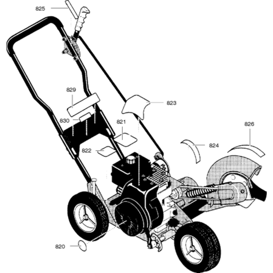 Decals Assembly for Husqvarna LE389 Wheeled Edger