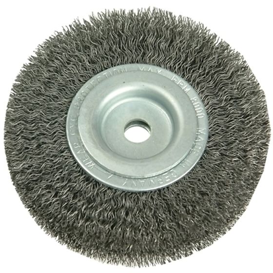 Wheel Brush D200mm x W25-27 x 50 Bore Set 3 Steel Wire 0.30 by Lessmann - 365.172