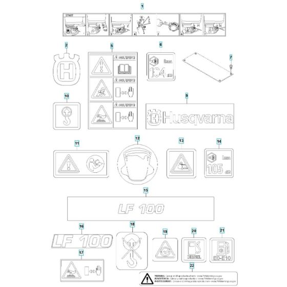 Decals for Husqvarna LF 100 LAT (Diesel) Compactor