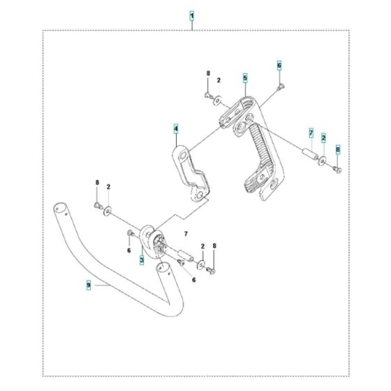 Handle Assembly -1 for Husqvarna LF 100 LAT (Petrol) Compactor