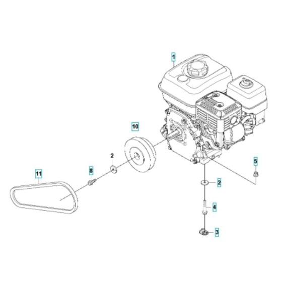 Engine Assembly for Husqvarna LF 100 LAT (Petrol) Compactor