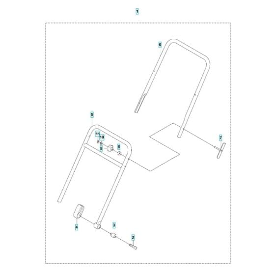 Handle Assembly for Husqvarna LF 100 L Compactor