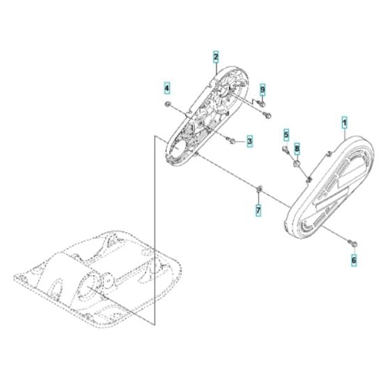 Belt Guard Assembly for Husqvarna LF 130 LT (Petrol) Compactor