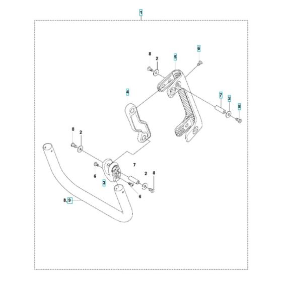 Handle Assembly -1 for Husqvarna LF 130 LT (Petrol) Compactor