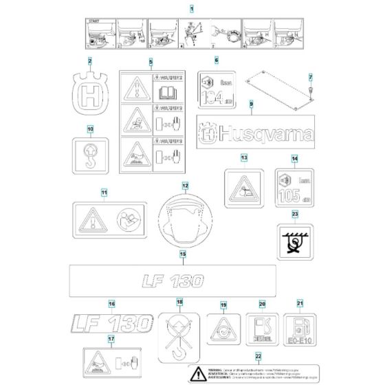 Decals for Husqvarna LF 130 LT (Petrol) Compactor