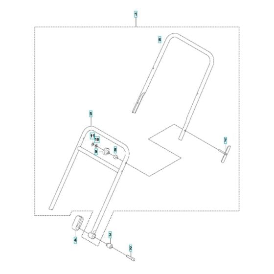 Handle Assembly for Husqvarna LF 130 LT (Petrol) Compactor