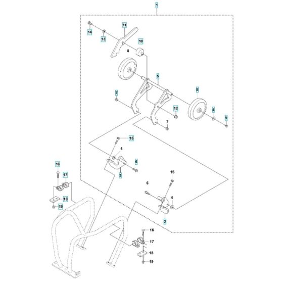 Transport Assembly for Husqvarna LF 130 LT (Petrol) Compactor