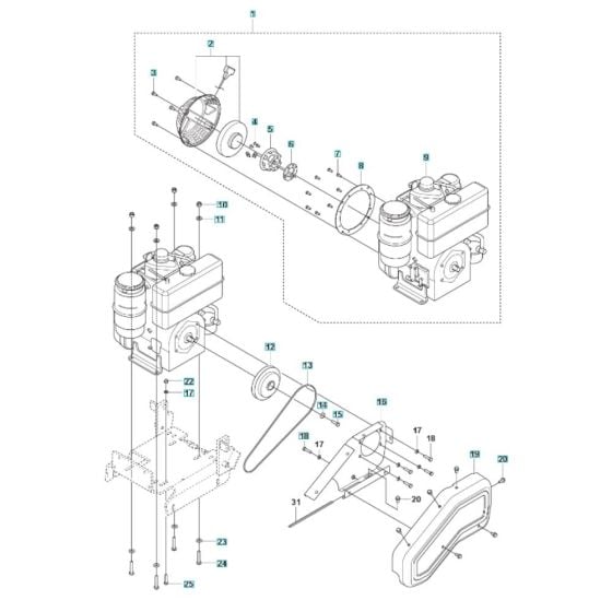 Engine Assembly for Husqvarna LF 160 (Diesel) Compactor